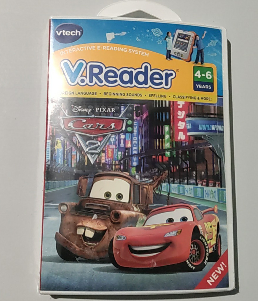 Vtech V Reader Disney Cars 2 Interactive EReading Game 4-6 Years NEW SEALED