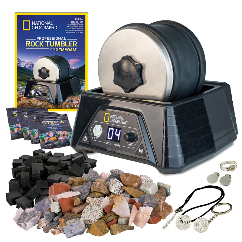 Blue Marble National Geographic Professional Rock Tumbler Kit Extra Large 2 Lb.