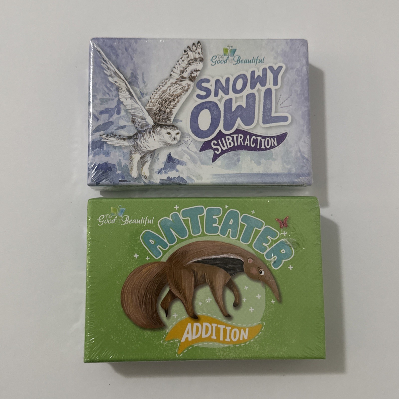 The Good and Beautiful Anteater Addition Snowy Owl Subtraction Card Games – New