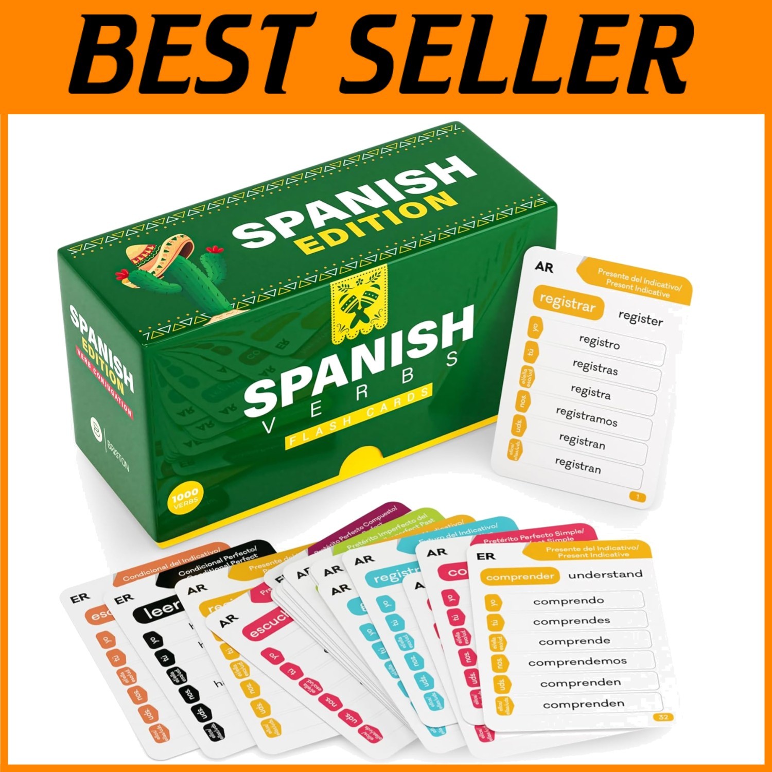 Spanish Verb Conjugation Flash Cards – 1,000 Verbs, 9 Tenses