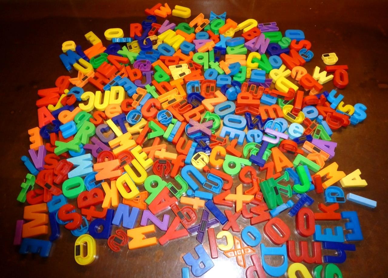 Magnetic Letters Mixed Lot of 292 Letters Upper and Lower Case Letters Plastic