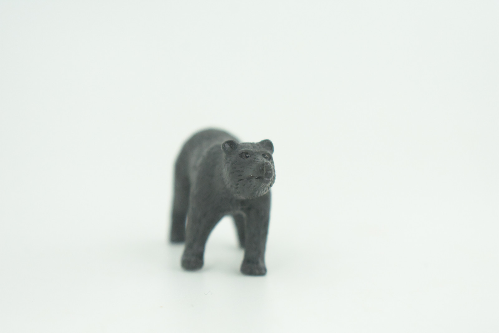 Black Bear Toy, Realistic Hand Painted Rubber Bear Model 2 1/4 Inches F3545 B17