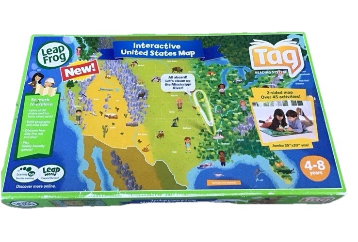 Leapfrog Interactive US Map for Tag Reading System United States 35×20” Pen MORE