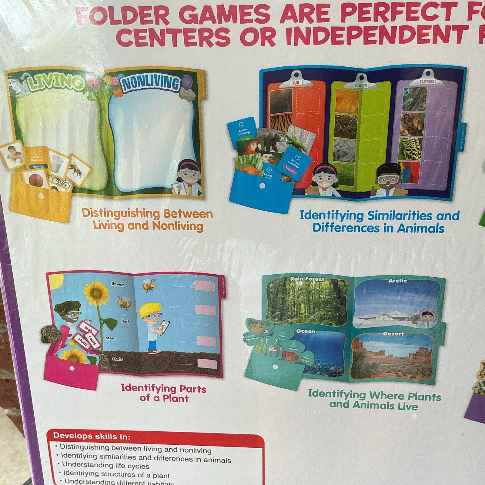 Lakeshore Life Science Folder Games Educational Activity Set PP573 Ages 4+