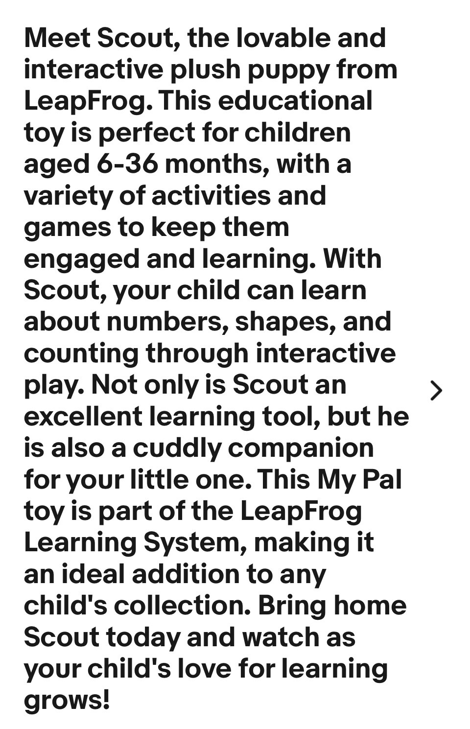 LeapFrog My Pal Scout Plush Dog Interactive Puppy Learning Talks Sings