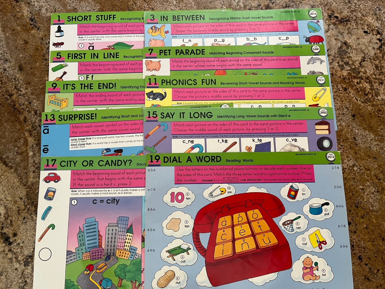 GeoSafari Electronic Learning Game Cards Lot of 4 Phonics Reading Eye Clue More