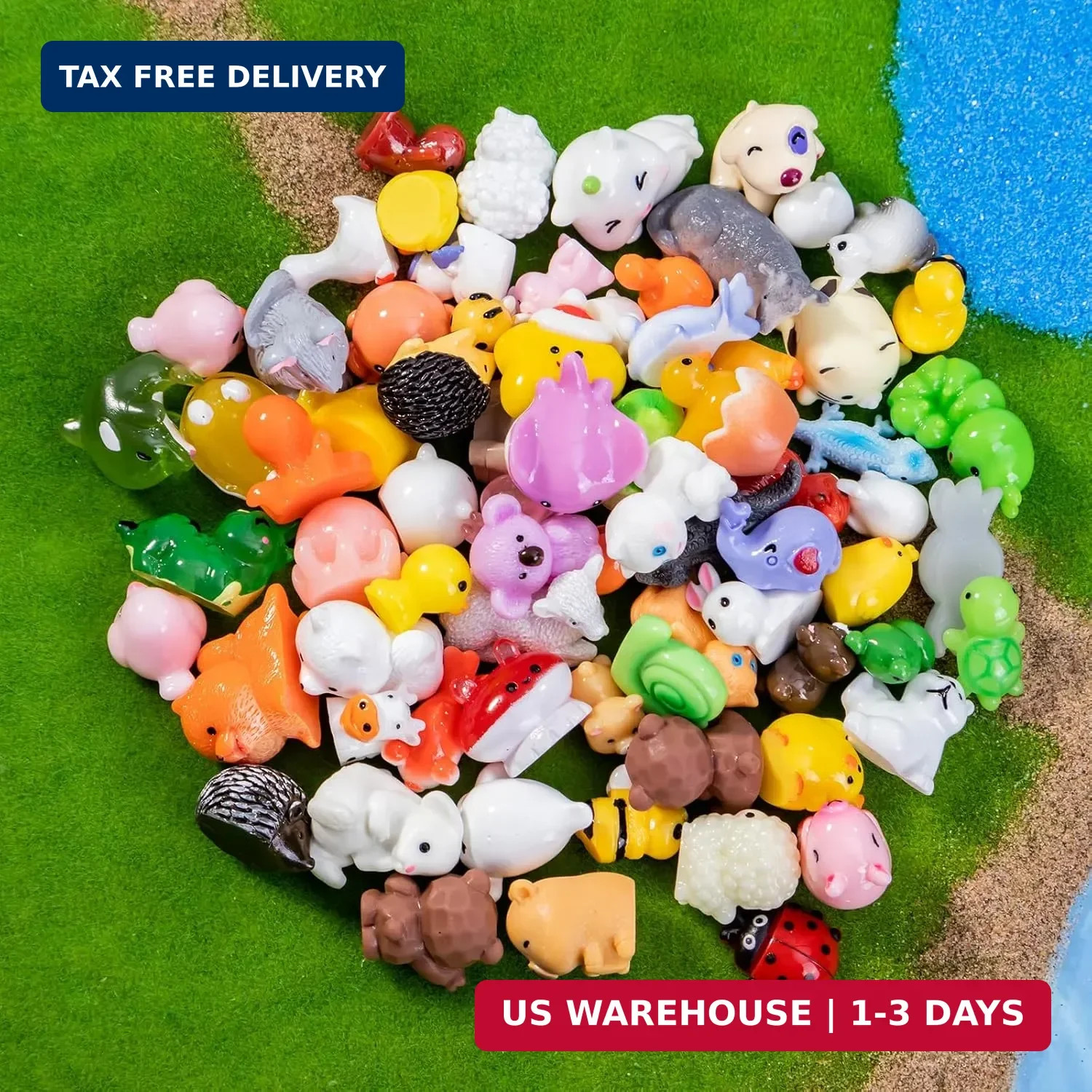 72pcs Mini Resin Animals 72 Styles Variety Tiny Animals Figures Miniature Little