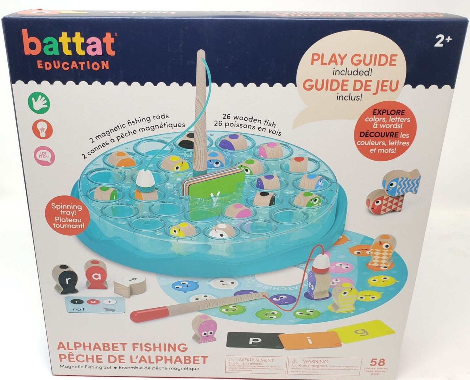 Kindergarten Alphabet Educational Spelling Letters Fishing Game For Kids New