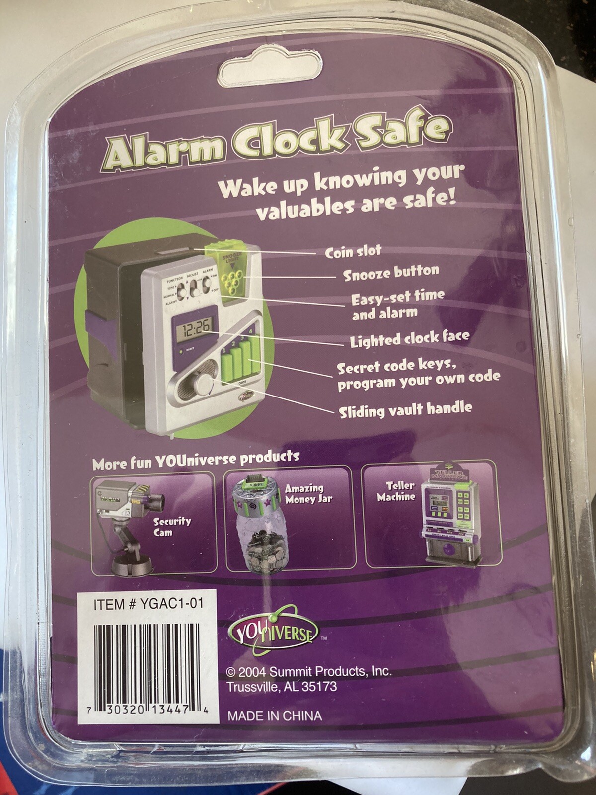 NIB Collector Toy 2004 YoUniverse Alarm Clock Safe Summit Learning Machine