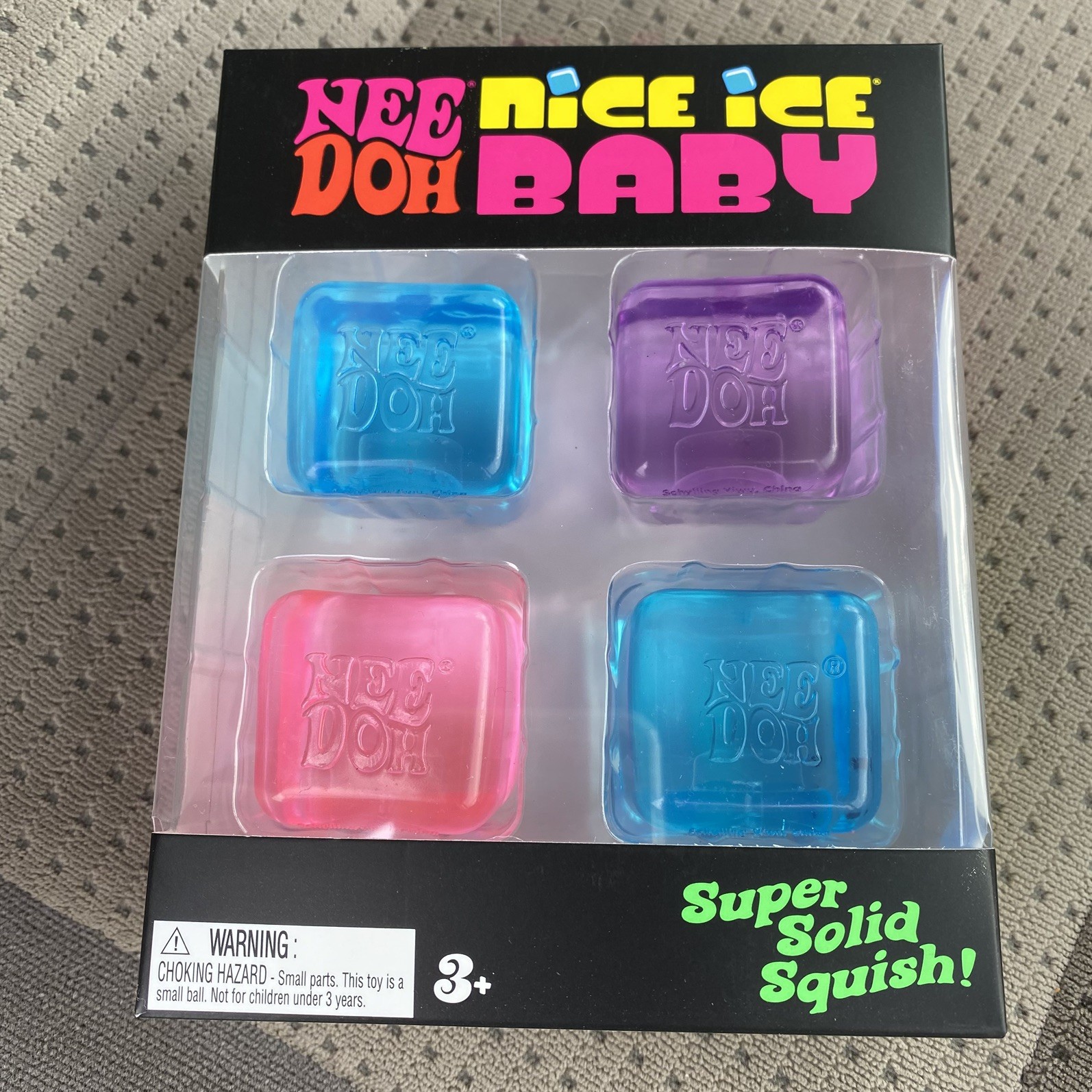 NEW NeeDoh Nice Ice Baby 4 pack Pink Blue Purple Cube Lot of 5