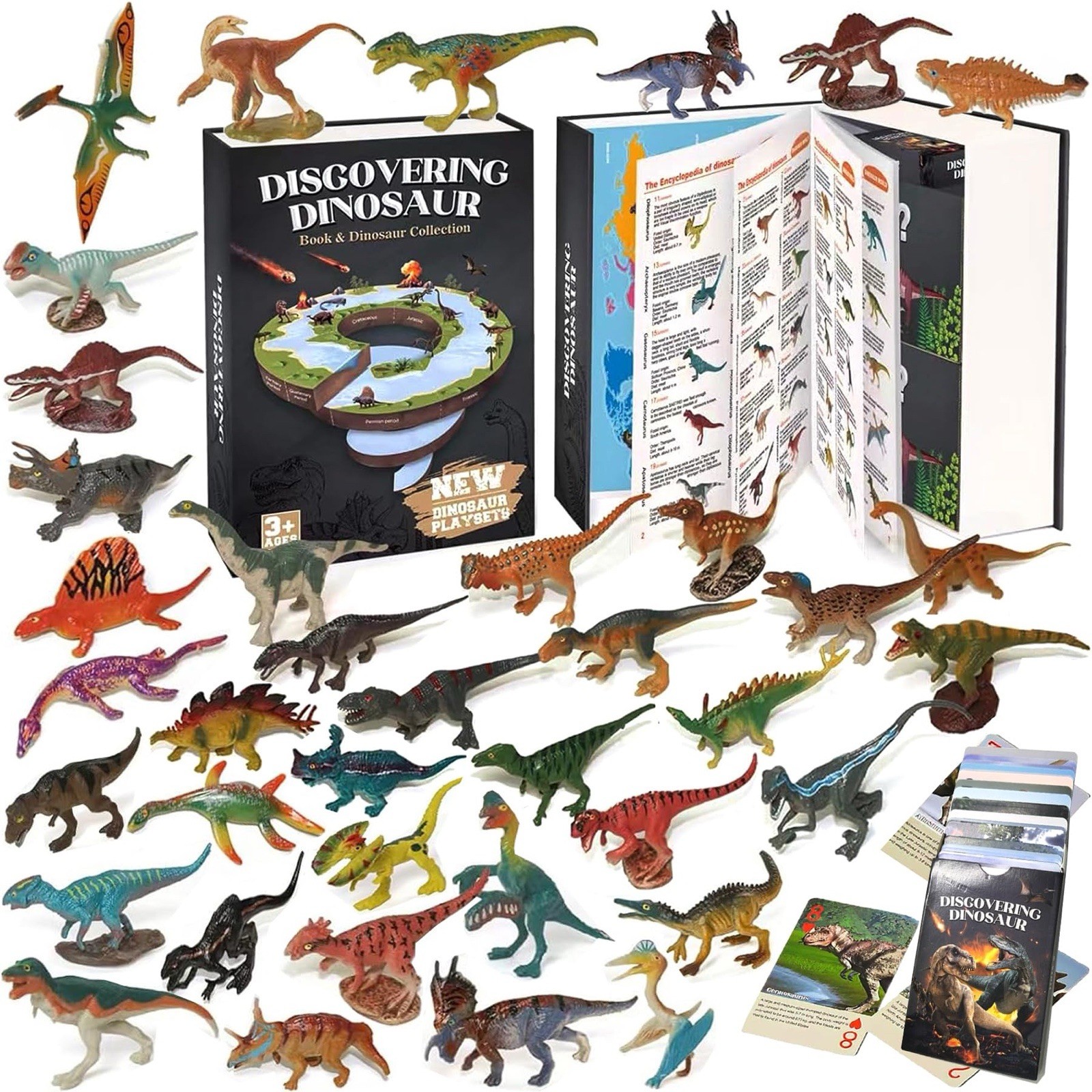 Discovering Dinosaur Book & Collection Set with Mini Figures, Ages 3+