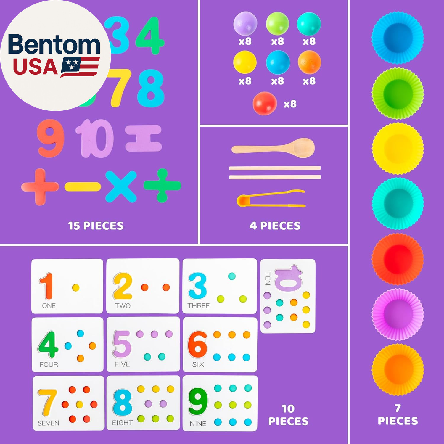 Fine Motor Toys，Wooden Peg Board Bead Game for Toddlers – Rainbow Stacking, Colo