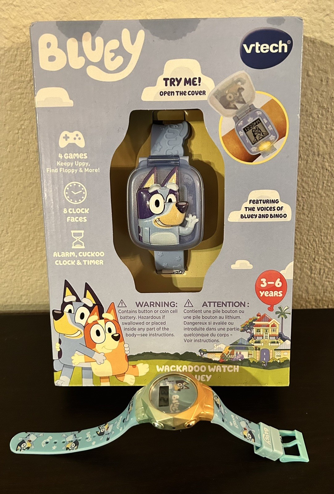 VTech Bluey Wackadoo Watch For Kids and Toddlers Rubber Flip Up NEW + 2nd Watch!