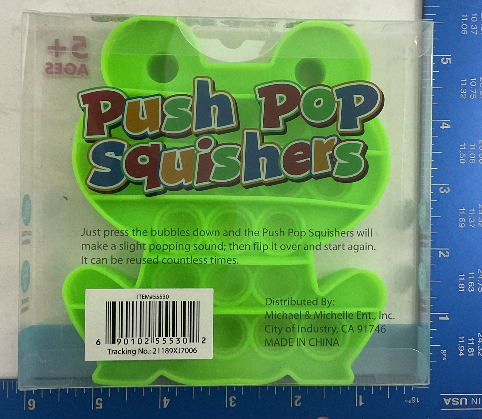 Push Pop Squishers Green Frog Fidget Sensory Toy OldGnu