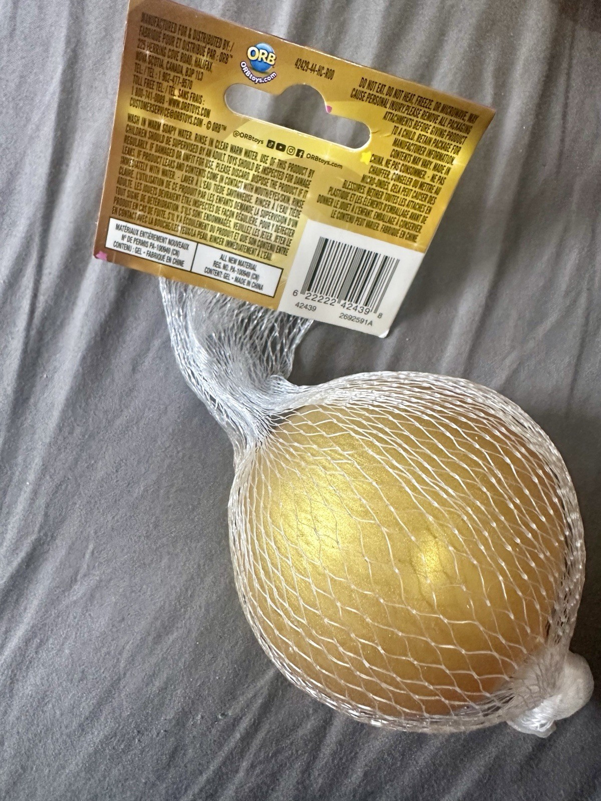 ORB Sugar Smooshies Ball SLO-RISE🟡 Gold Metallic Squishy Stress Toy FAST SHIP