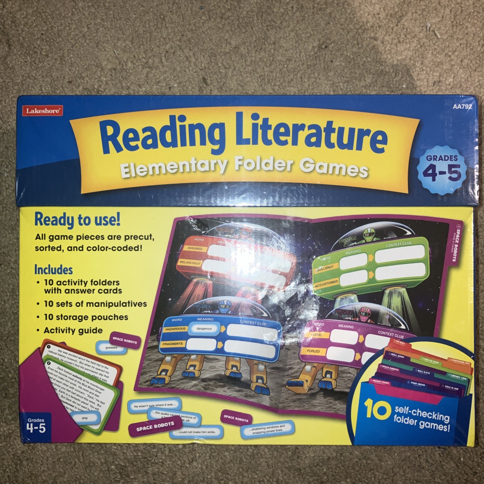 Lakeshore Reading Literature Elementary Folder Games Grades 4-5 AA792 Sealed