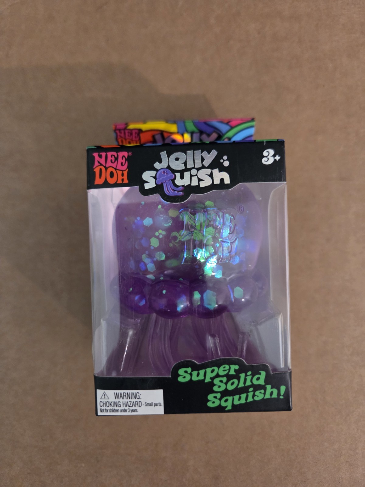 NeeDoh Purple JELLY SQUISH Sparkle Jellyfish Squishy Nee Doh 100% Authentic