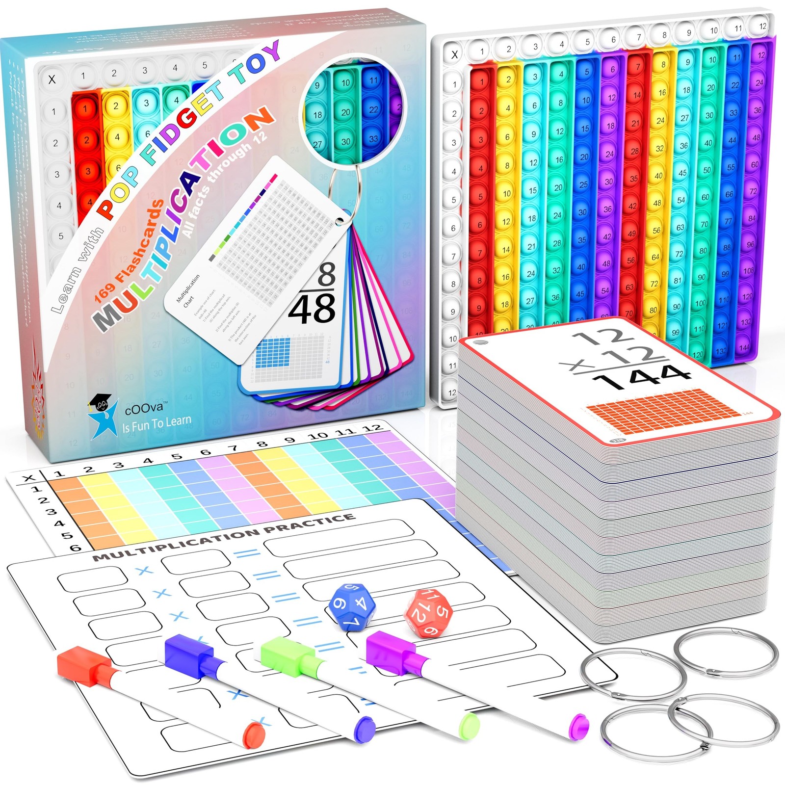 COOVA Multiplication Flash Cards 3rd Grade with Multiplication Chart – Times …