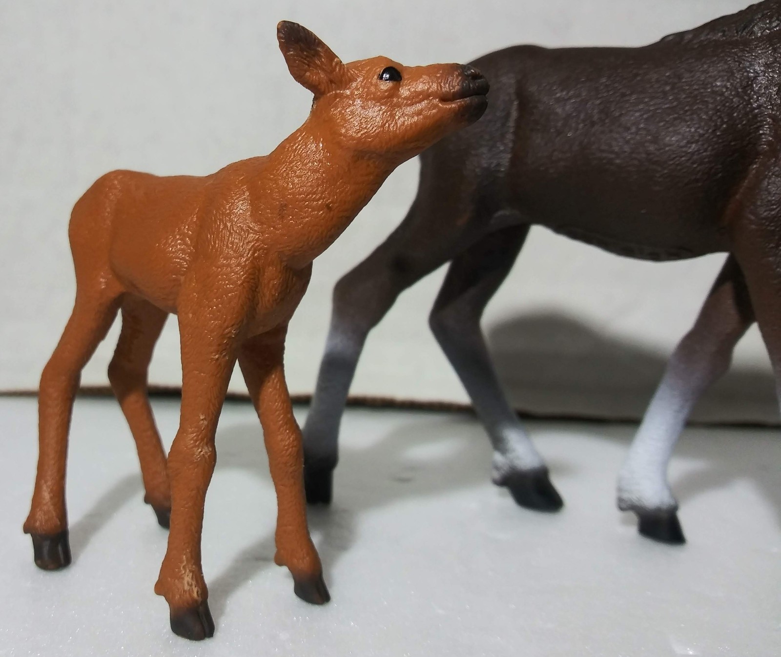 Schleich Mother Moose And Calf Wildlife Toy Realistic Figurine Set For Kids