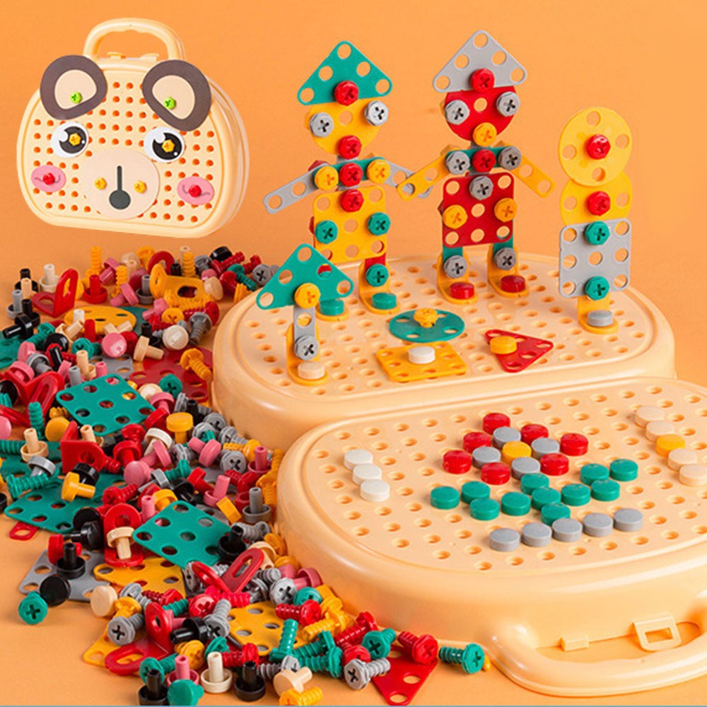 Creative Electric Drill Bits Puzzle Toy Assembly Kids Tool Box Birthday Gift TL