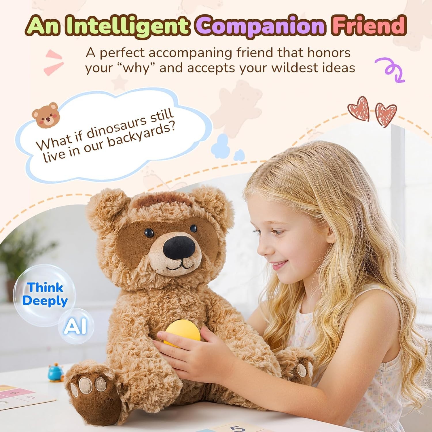 Smart Teddy Bear with ChatGPT 13 Learning Games 300 Stories AI Companion