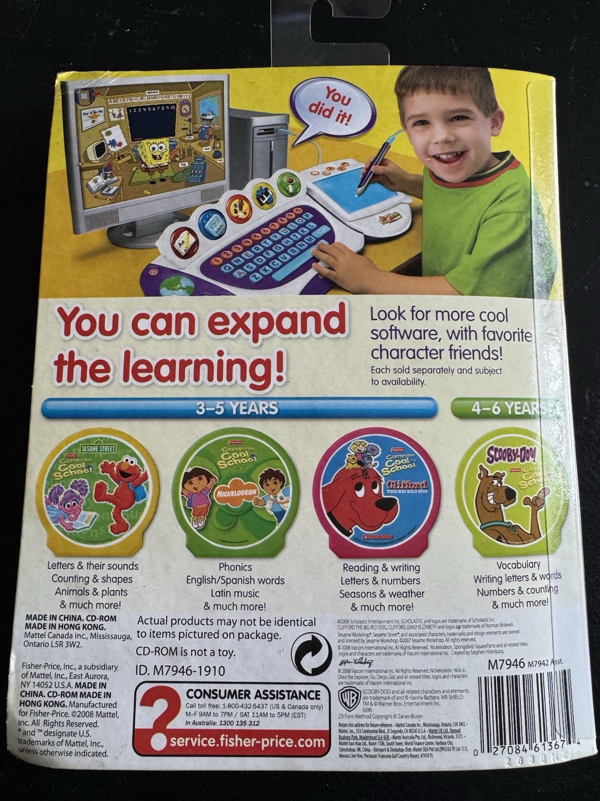 Fisher Price Fun 2 Learn New Computer Cool School Software Sponge Bob Game CD