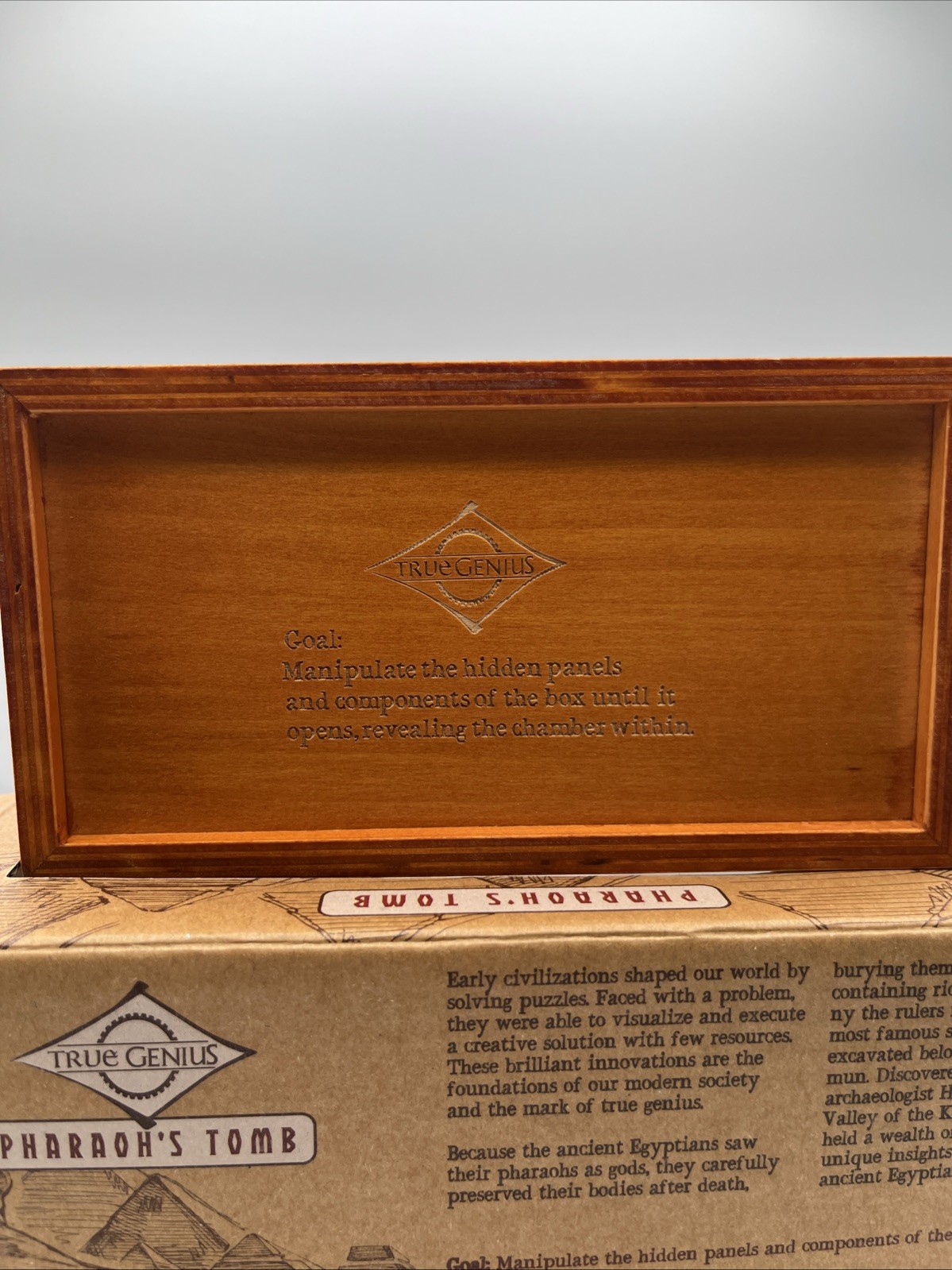 NIB! Lot Pharaoh’s Tomb & Pandoras Box True Genius Wooden Brainteaser Puzzles