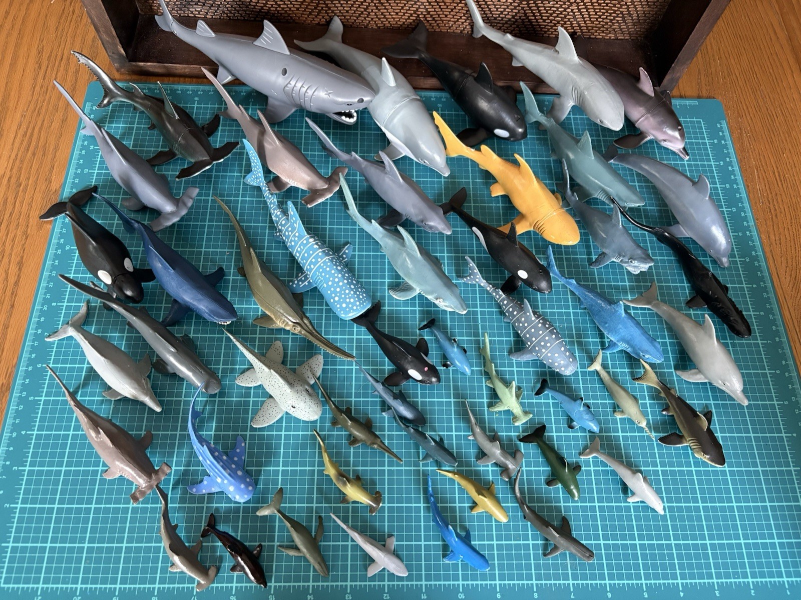 Lot Of 48 Various Sharks (mostly) & A Few Whales~Rubber & Plastic! VGUC See Pics