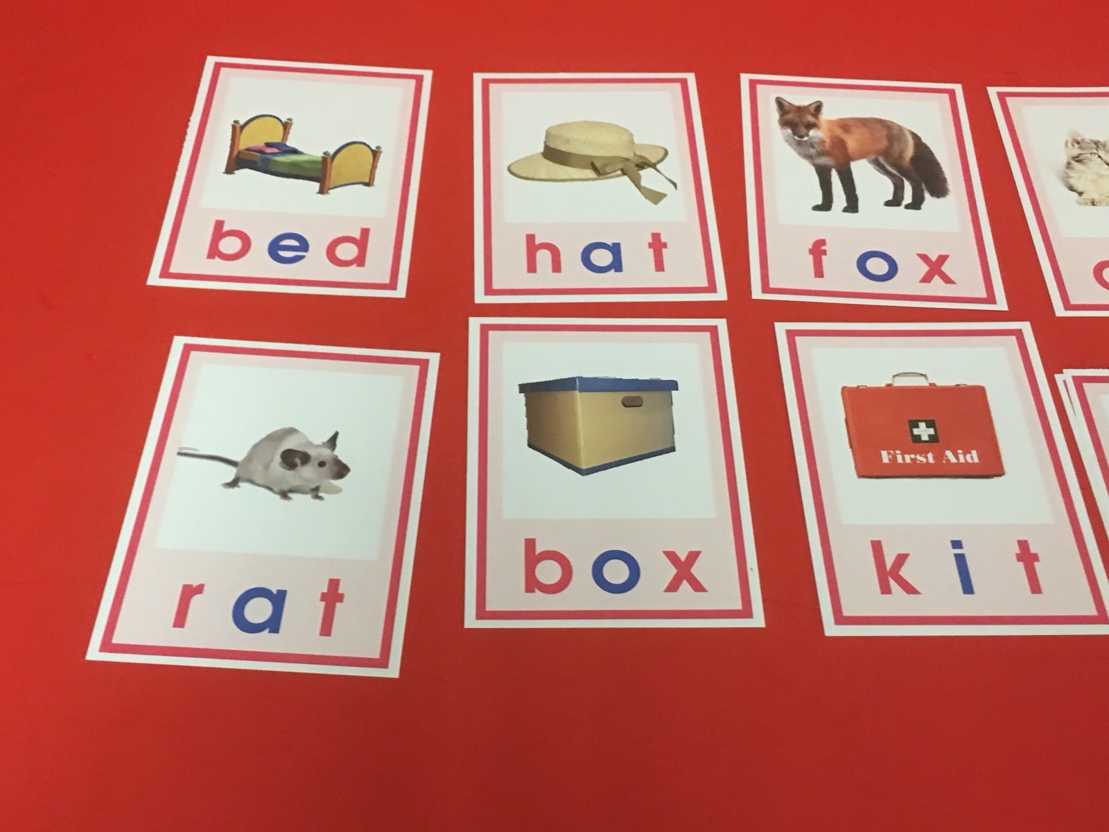 Pink Series Montessori – CVC WORDS & PICTURE CARDS- 52 Laminated Cards