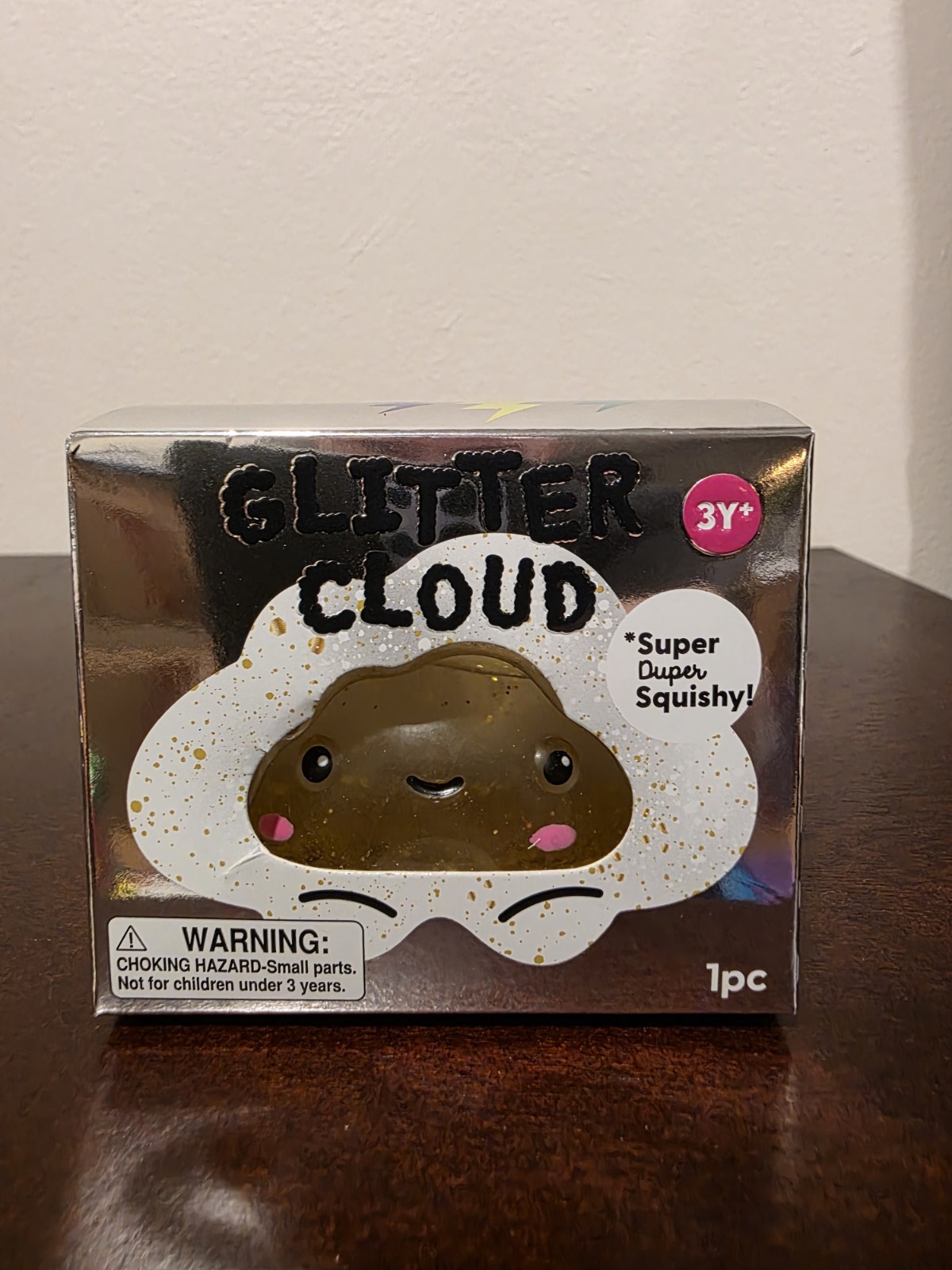 NEW J’Adore Glitter Cloud Super Duper Squishy Tactile Squeeze Toy CLEAR