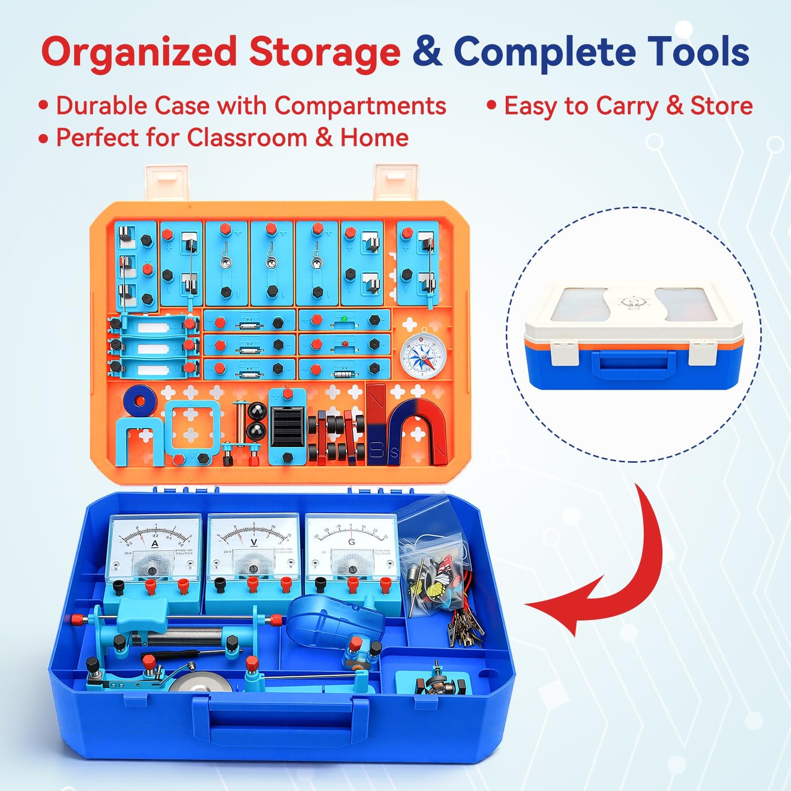 Science Magnet Kit for Students with Bar/Horseshoe/U Shaped/Iron Filings/Comp…