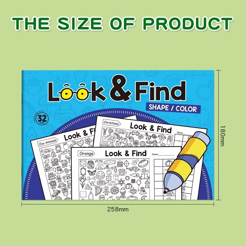 Kids Search and Find Enhance Visual Activity Book Handwriting Coloring Workbook