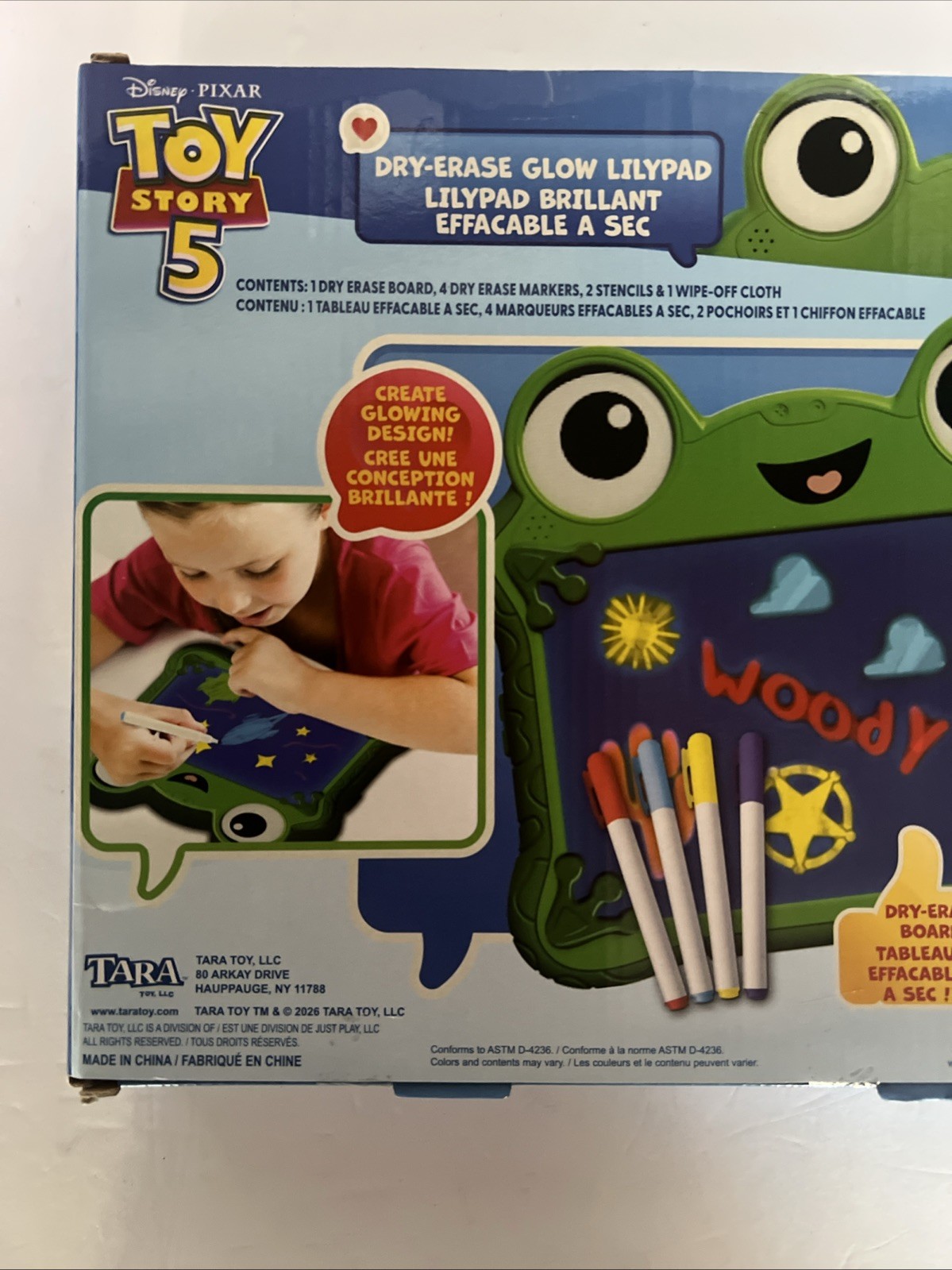 Toy Story 5 Lilypad/Pixar Dry Erase Glow in the Dark Drawing Board, In hand