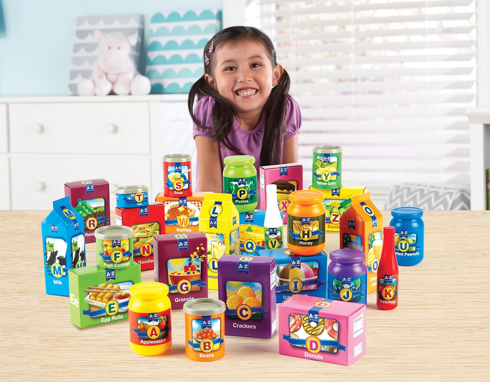 Learning Resources A To Z Alphabet Groceries – 31 Pieces Ages 3 Pretend Play