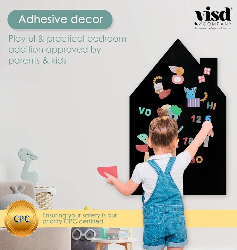 New Peel and Stick Magnetic Chalk Wall Decal with Learning Set