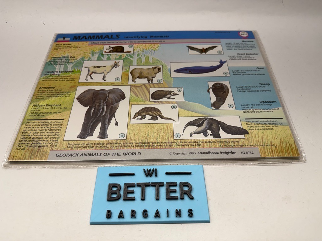 Geosafari Animals of the World Learning Cards EI-8712 Complete