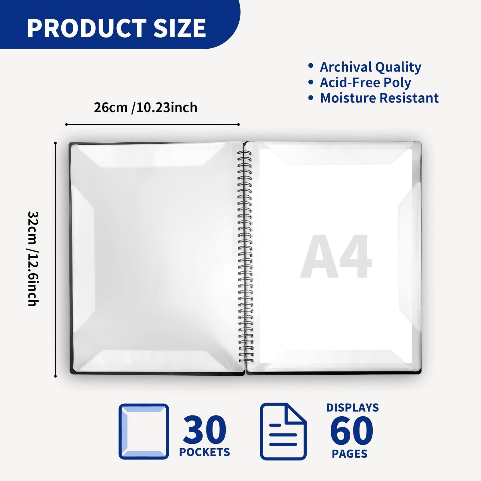 2 Pack Piano Sheet Music Binder 8.5 x 11, 120 Sheet Music Floder with Plastic…