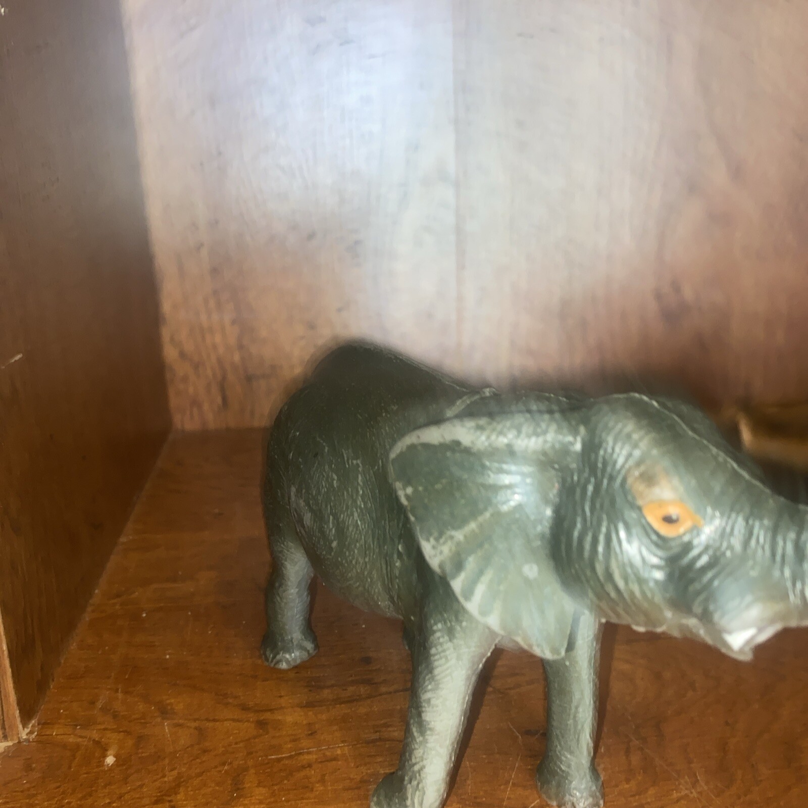 Vintage 1987 Elephant Toy Animal Figure Hard Rubber Made In China 9.5″ Long
