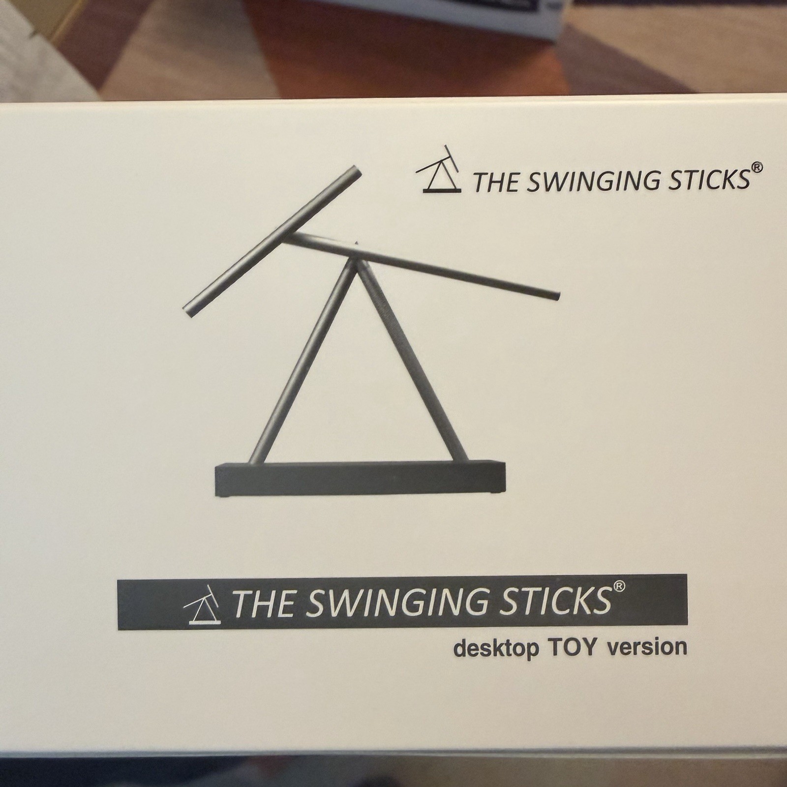 The Swinging Sticks Kinetic Energy Sculpture Desktop Toy Version Blue NOS