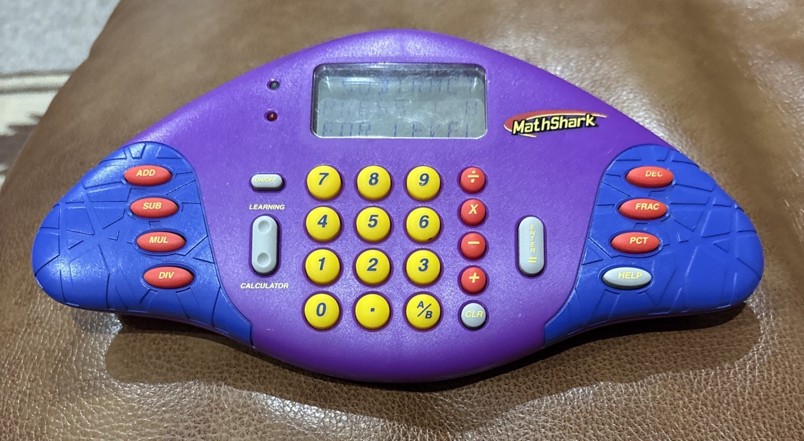 TESTED Math Shark Electronic Handheld Educational Learning System EI-8490 Purple