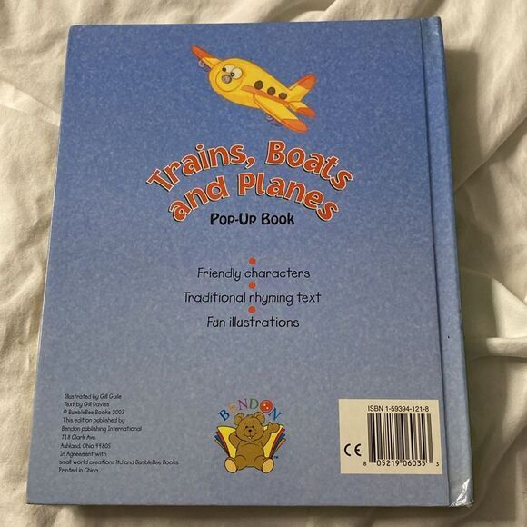 Trains Boats and Planes Interactive Pop-Up Children’s Book Educational Transport