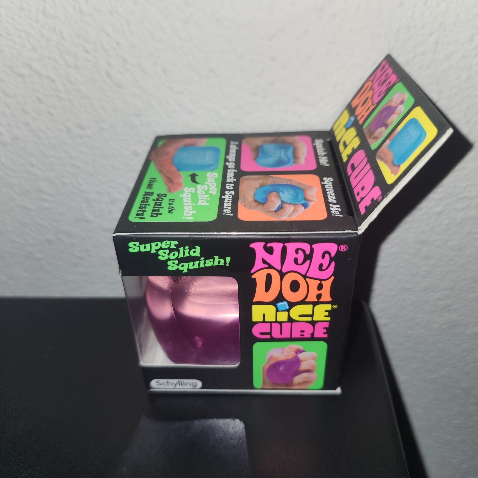 Schylling NeeDoh Nice Cube Super Solid Squish Purple Toy, FAST SHIPPING!