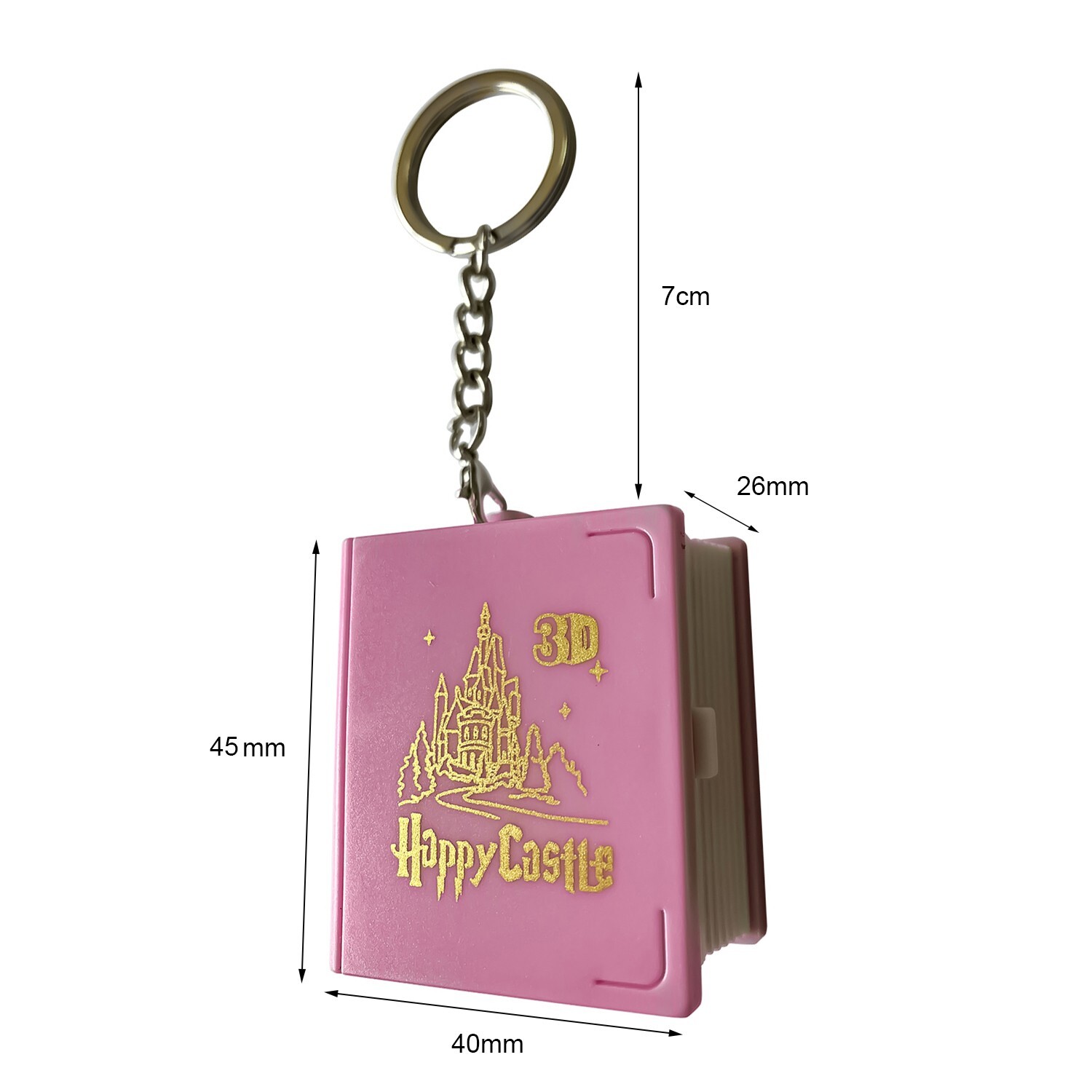 3D Pop Up Book Castle Dinosaur Toys Key Chain Gift for Party Birthday x 2