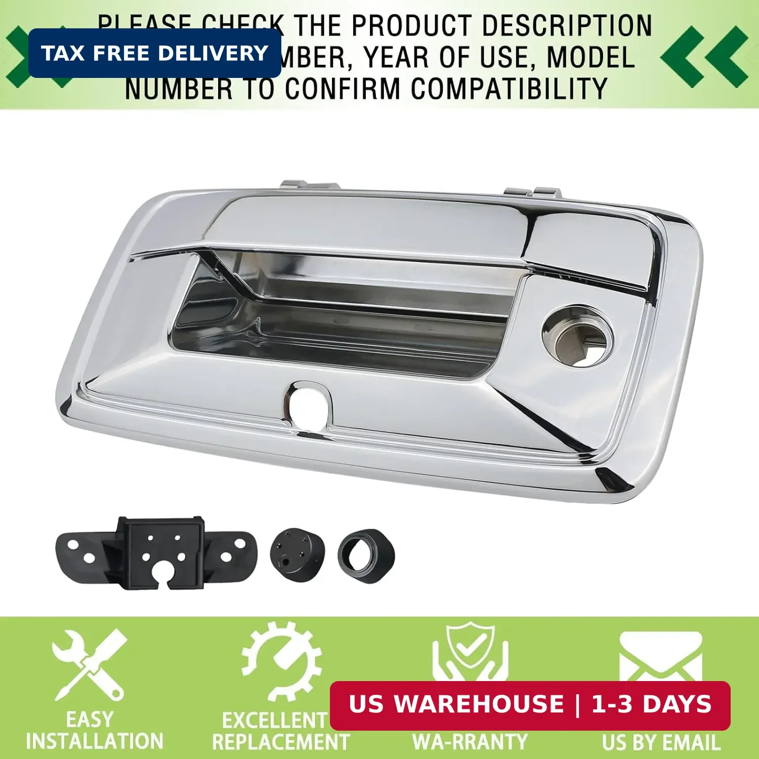 Tailgate Handle with Camera Hole Liftgate Latch Handle with Keyhole Fit for 2016