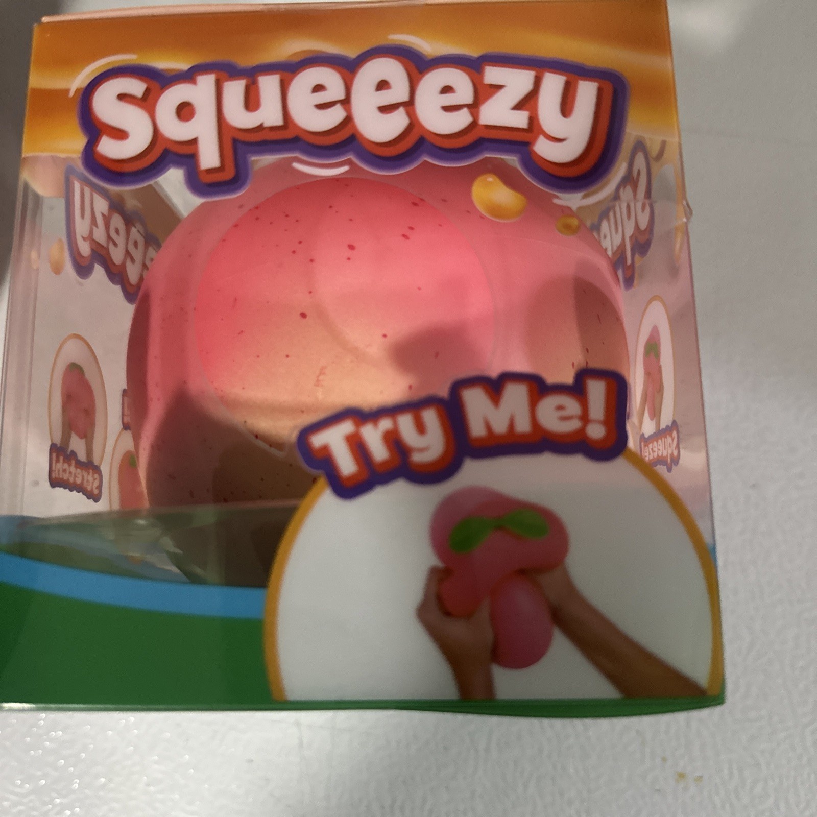 Jumbo SQUEEEZY Peach, Squishy Sensory Toy, Brand New in Box! Free Shipping!
