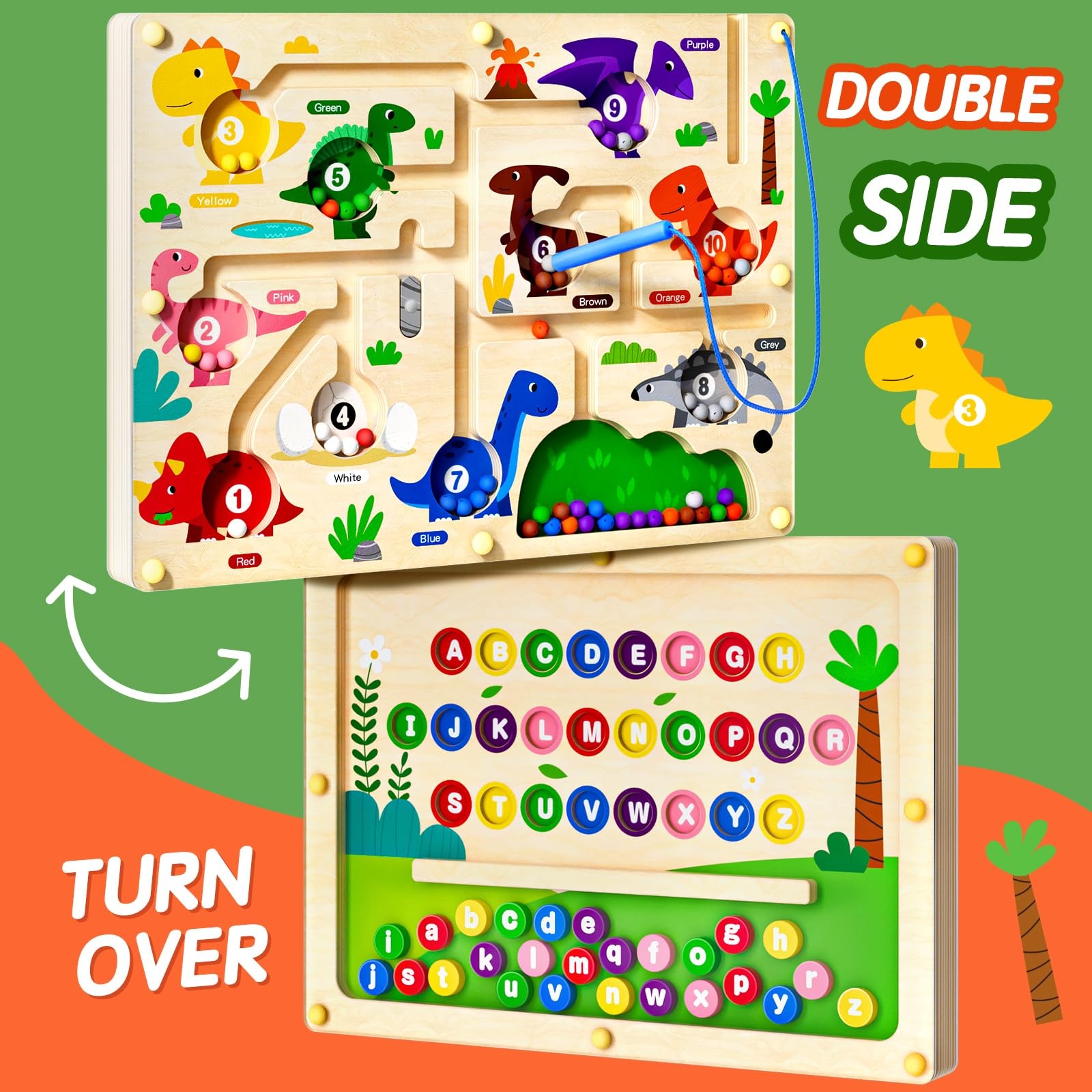 UMEREACT 2 in 1 Magnetic Color and Number Maze One Size, Multicolored