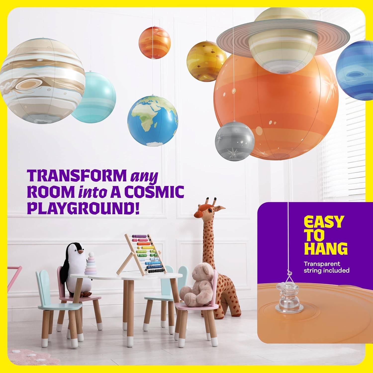 Inflatable Solar System Planets for Kids – Science Toys – Boys Room Decor