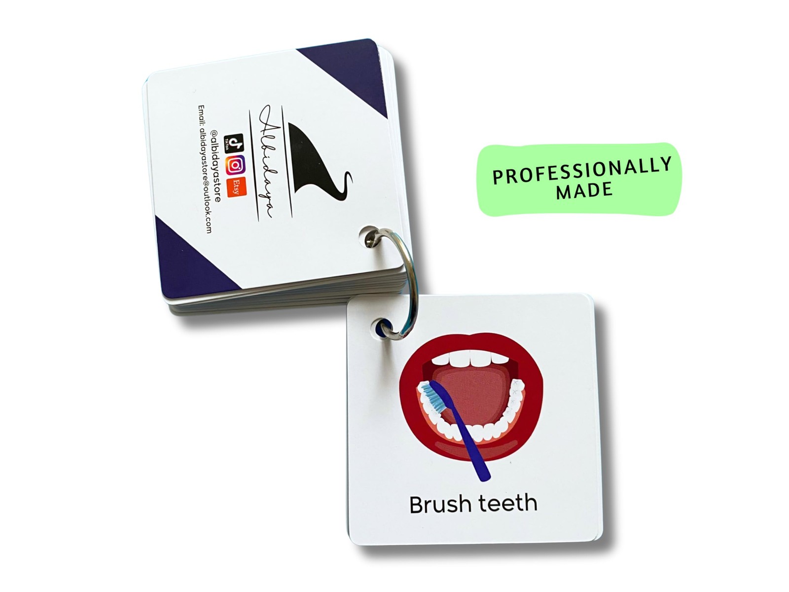 Plastic Communication Cards, 60 Basic Communication, Special Medium, White