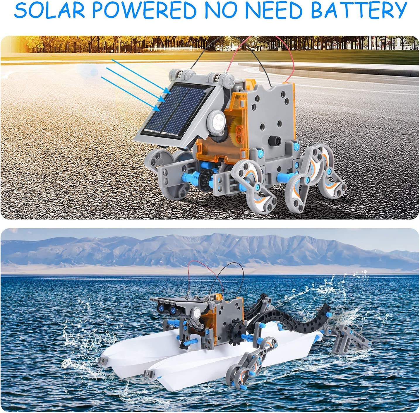 STEM Projects 12-In-1 Creation Solar Robot Kit,Science Experiments Toys Gifts fo