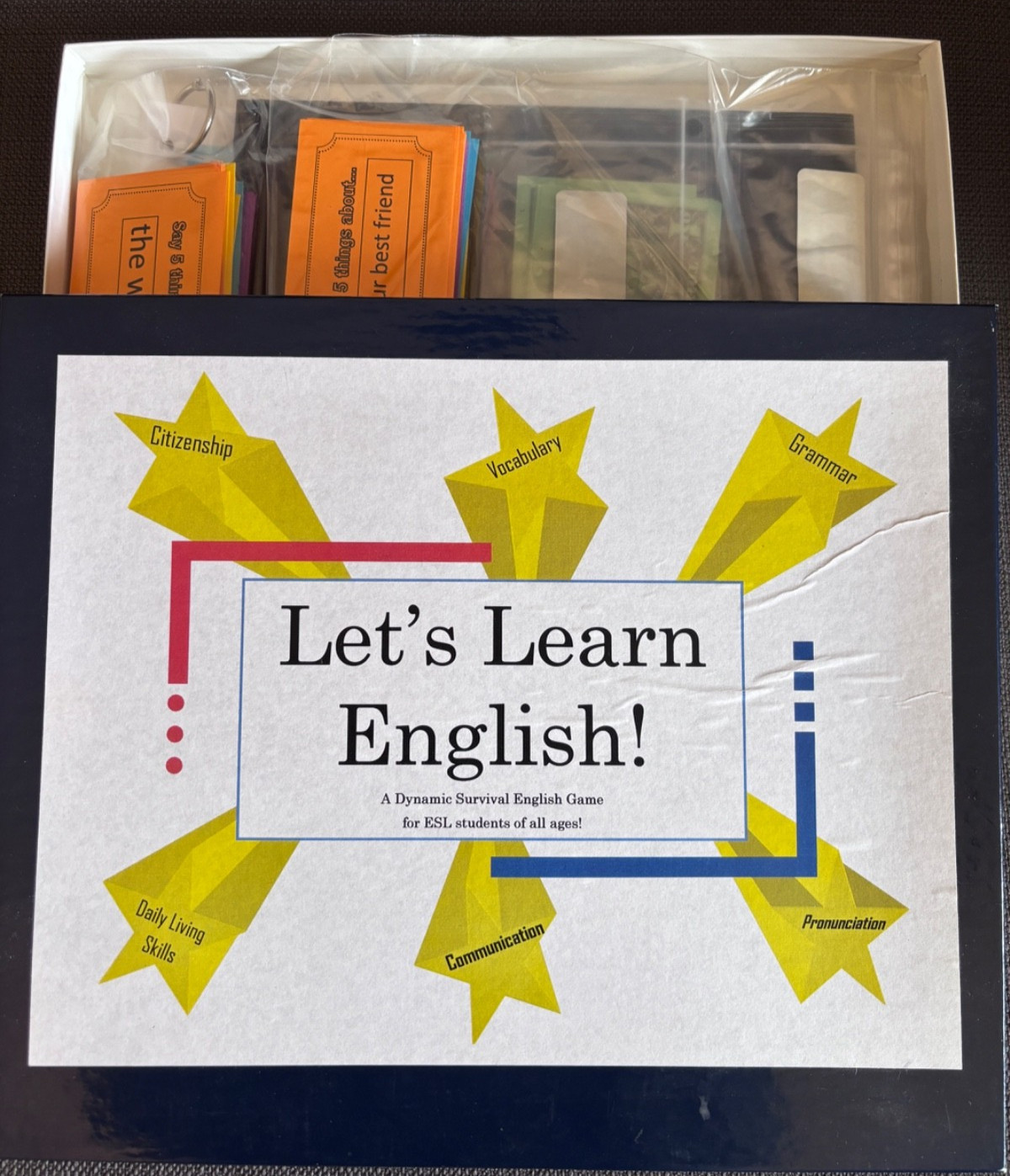 Let’s Learn English Board Game ESL Educational Board Game Fun Grammar-Teach